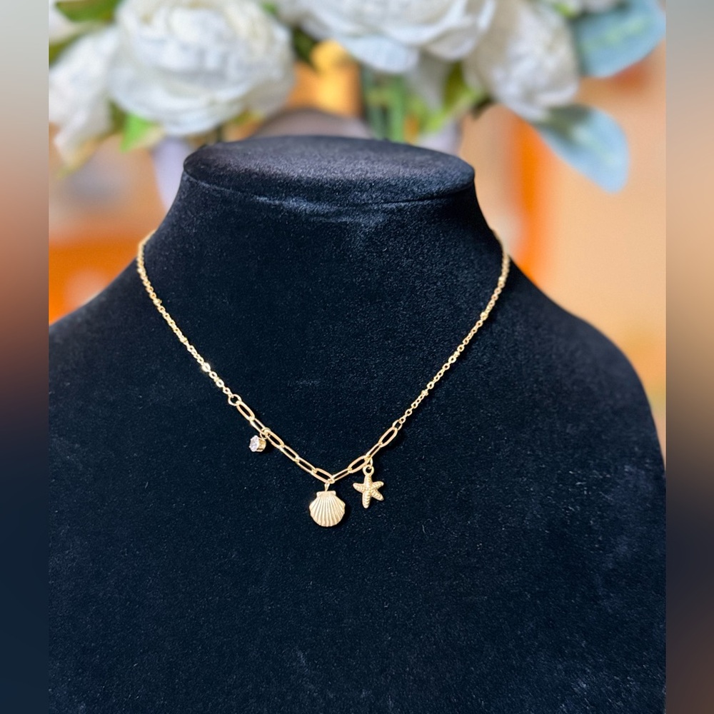 Ocean-Inspired Gold Charm Necklace - Picture 4 of 4